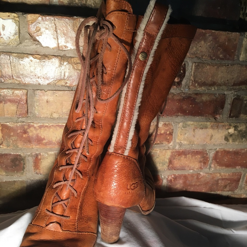 Ugg Leather Lace-Up Boots